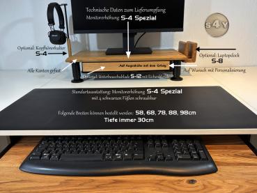 Monitorerhöhung Bildschirmerhöhung Eiche Wildeiche Rustikal