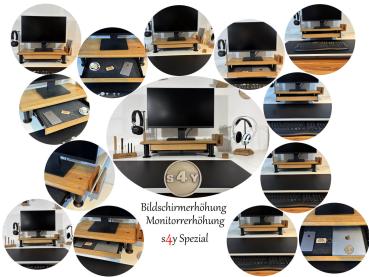 Monitorerhöhung Bildschirmerhöhung Eiche Wildeiche Rustikal