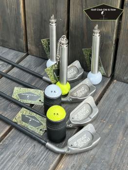 Golfball, Edelstahlbecher, Pinnchen, Ledertasche, Geschenkebox