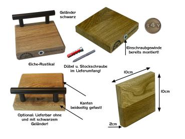 Schwebendes kleines Regal aus Eiche-Rustikal