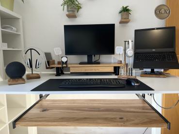 Preview: Monitorerhöhung Bildschirmerhöhung Eiche Rustikal