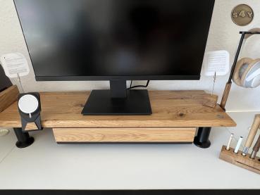 Monitorerhöhung Bildschirmerhöhung Eiche Rustikal