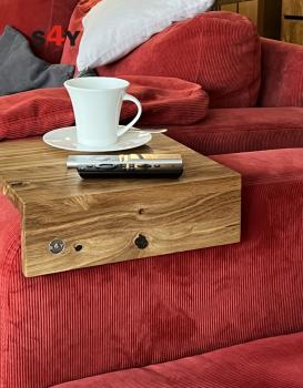 SOFAABLAGE “Kaffee-Coffee” Eiche RUSTIKAL