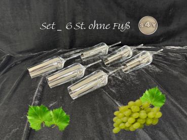 Sektglas ohne Fuß zum Einstecken in Sand oder Halterungen