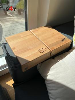 SOFAABLAGE “Kaffee-Coffee” BUCHE MASSIV-HOLZ, Personalisierung