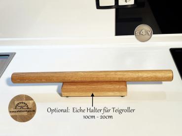 Teigroller und Halter aus Eichenholz