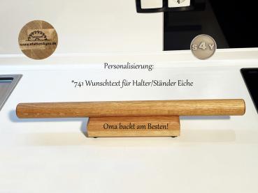 Teigroller und Halter aus Eichenholz