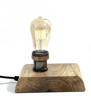 Vintage LED Lampe massiv Walnussholz Edison