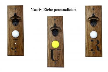 Wandflaschenöffner Personalisiert, Eiche, Golfball,Wandflaschenöffner personalisiert, Eiche, Golfball,