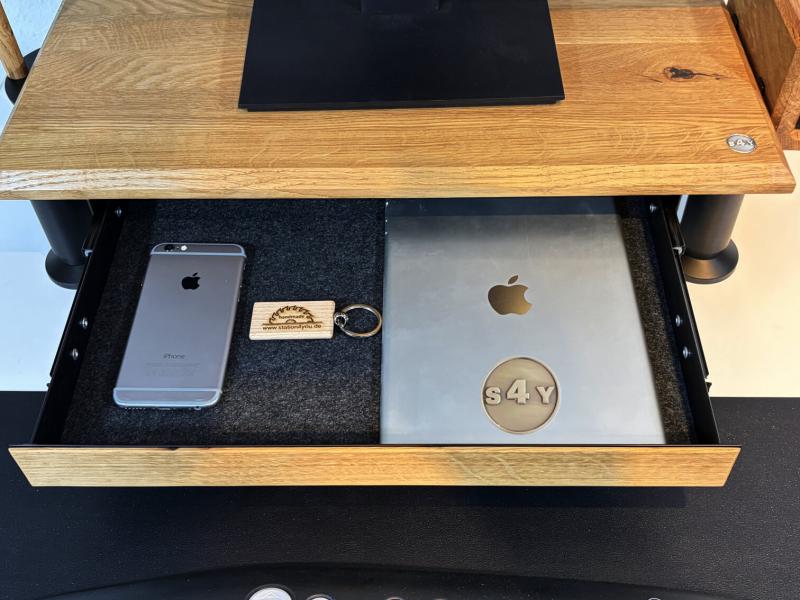 Monitorerhöhung Bildschirmerhöhung Eiche Wildeiche Rustikal