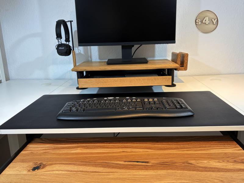 Monitorerhöhung Bildschirmerhöhung Eiche Wildeiche Rustikal