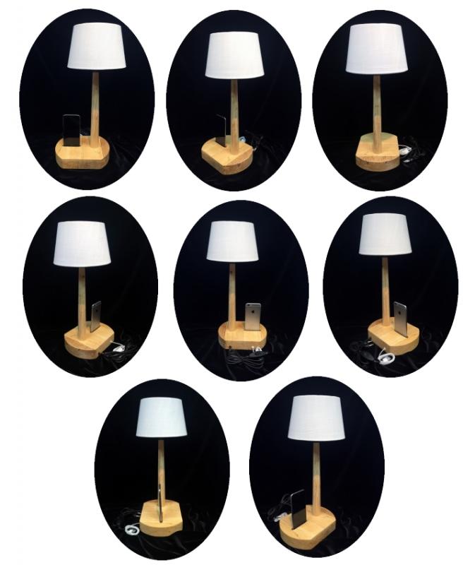 Dockingstation Ladestation Lampe aus Massiv-Holz für Apple iPhone 5, bis 10 Plus