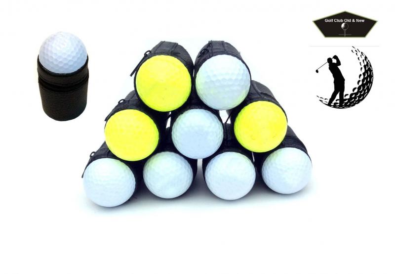 Golfball, Edelstahlbecher, Pinnchen, Ledertasche, Geschenkebox