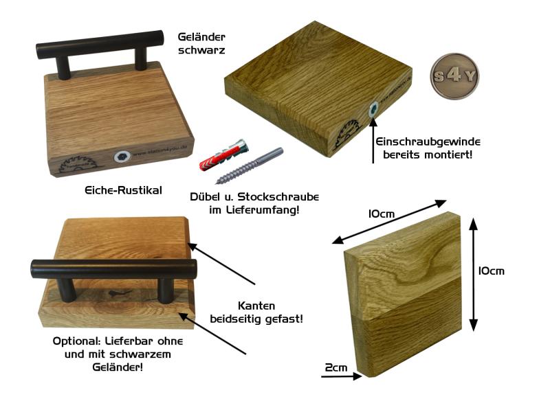 Schwebendes kleines Regal aus Eiche-Rustikal