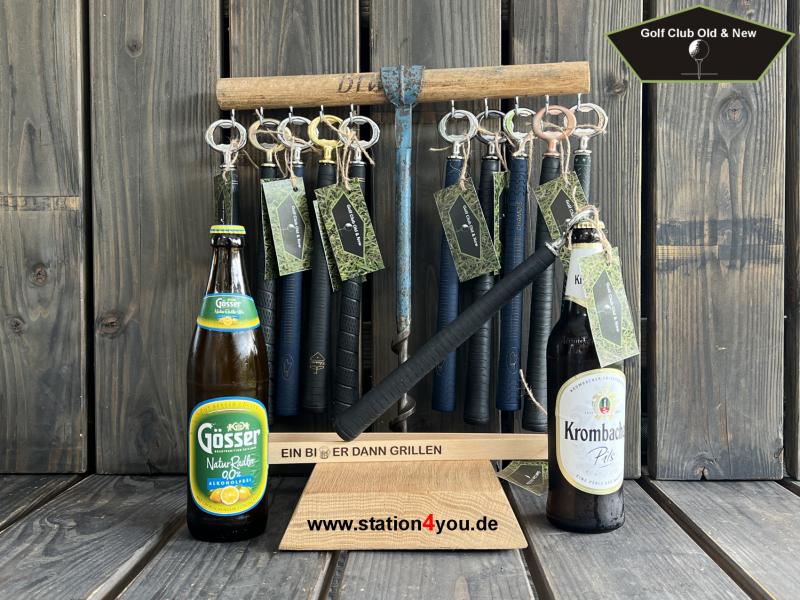 FLASCHENÖFFNER, KAPSELHEBER VINTAGE MIT GOLFGRIFF