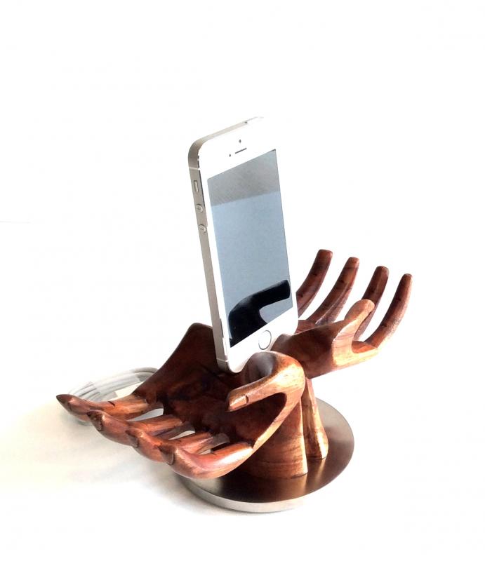 Dockingstation, Ladestation Handskulptur für ein Apple iPhone 5, bis X iPhone X