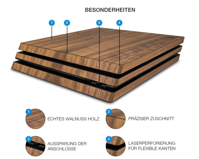 PLAYSTATION 4 PRO, Sony WALNUSS HOLZ COVER