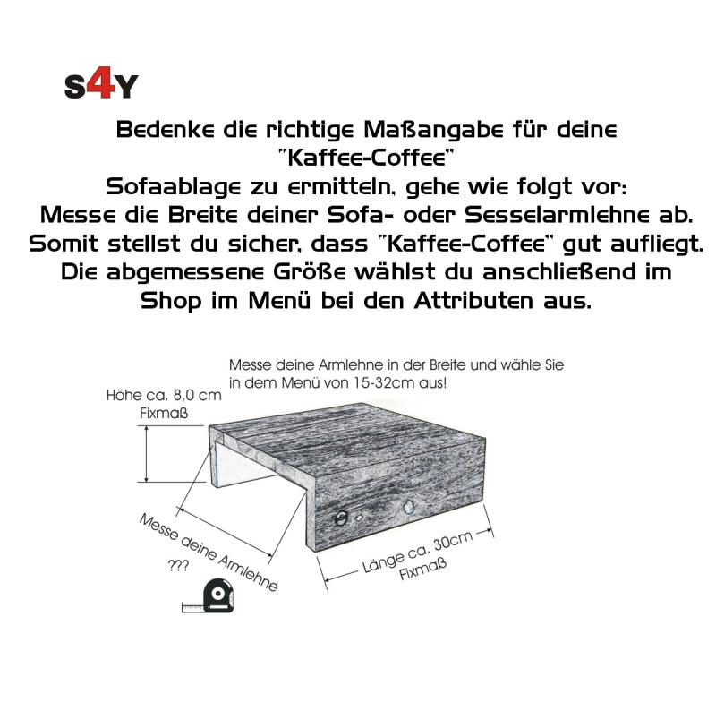 SOFAABLAGE “Kaffee-Coffee” Eiche RUSTIKAL