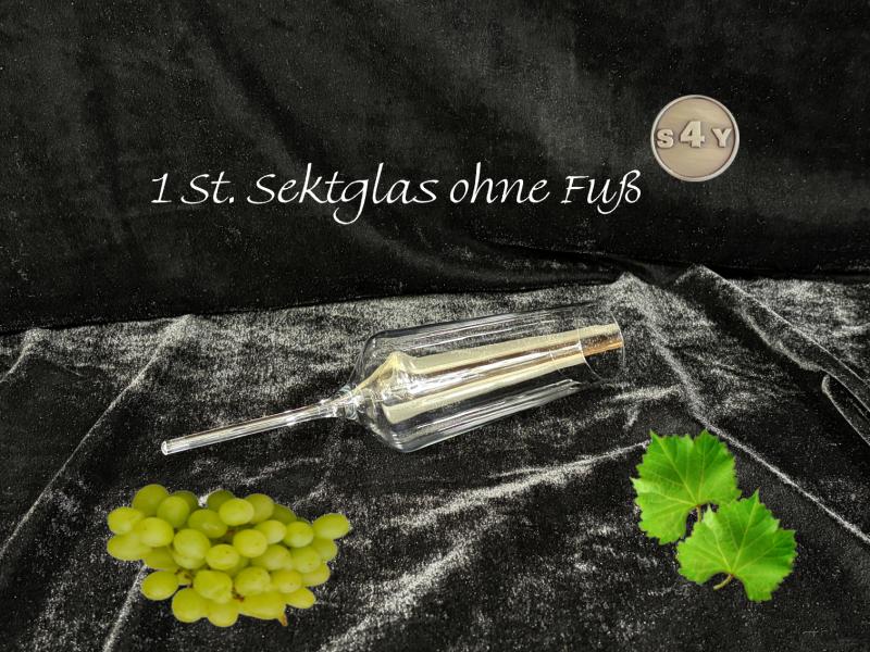 Sektglas ohne Fuß zum Einstecken in Sand oder Halterungen