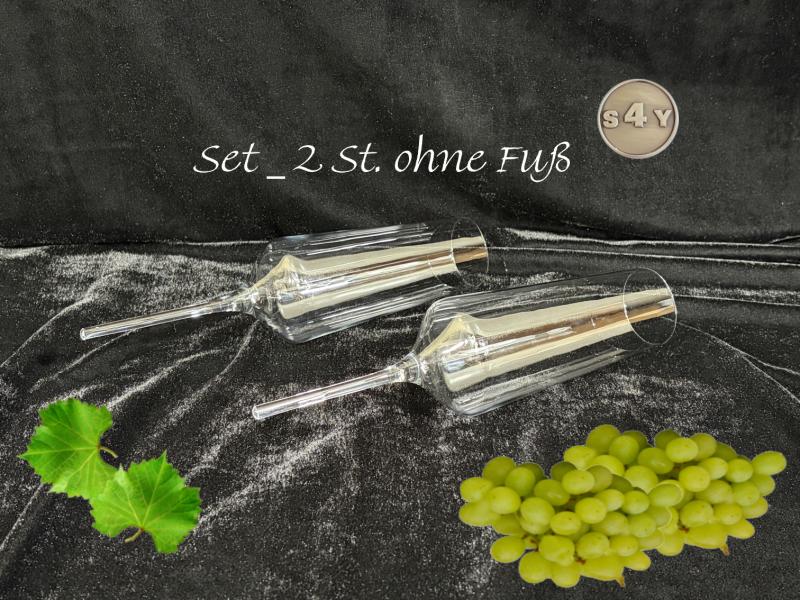 Sektglas ohne Fuß zum Einstecken in Sand oder Halterungen