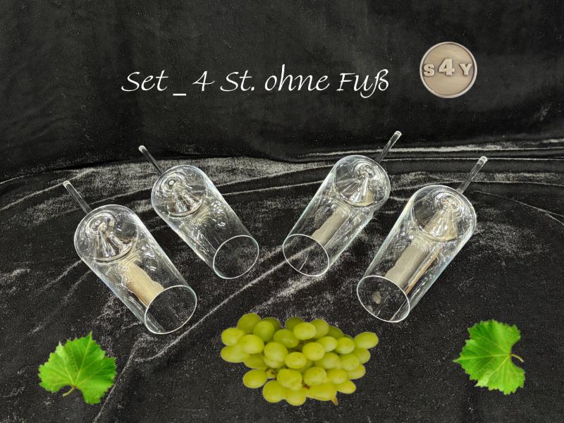 Sektglas ohne Fuß zum Einstecken in Sand oder Halterungen