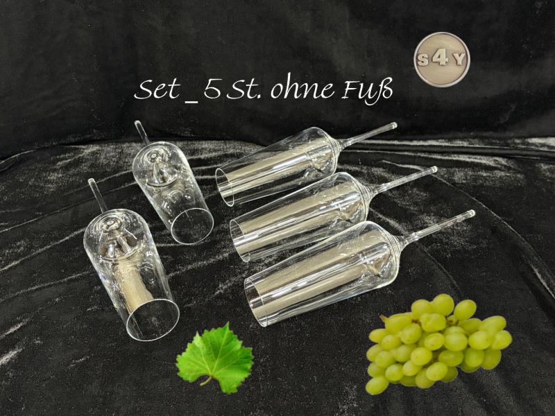 Sektglas ohne Fuß zum Einstecken in Sand oder Halterungen