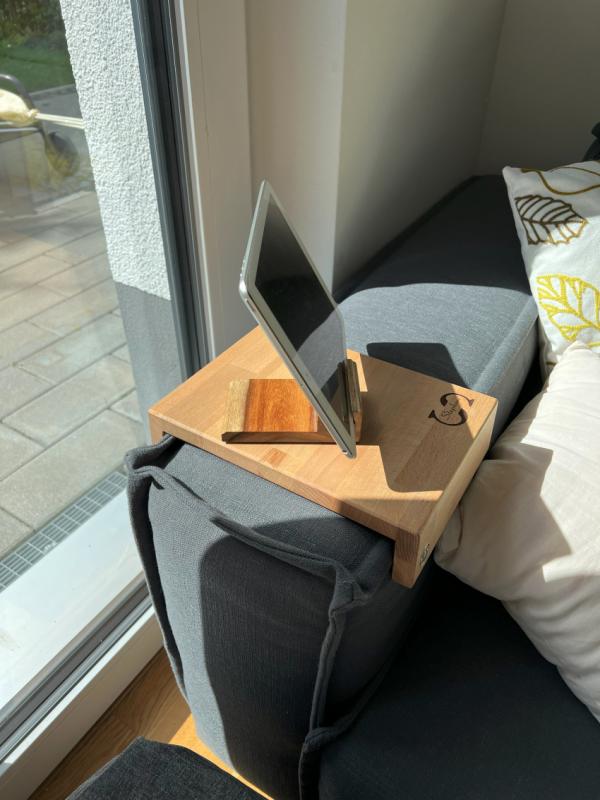 SOFAABLAGE “Kaffee-Coffee” BUCHE MASSIV-HOLZ, Personalisierung