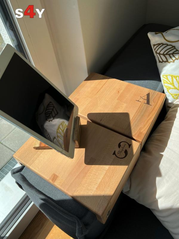 SOFAABLAGE “Kaffee-Coffee” BUCHE MASSIV-HOLZ, Personalisierung