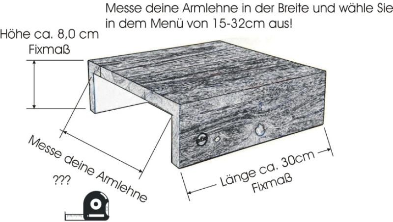 SOFAABLAGE “Kaffee-Coffee” Eiche RUSTIKAL